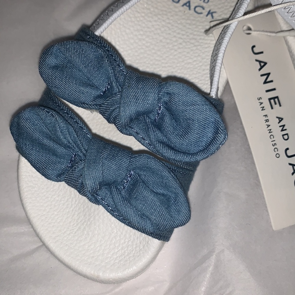 Janie and Jack Chambray Bow Slides, 6 - NWT - Picture 5 of 8